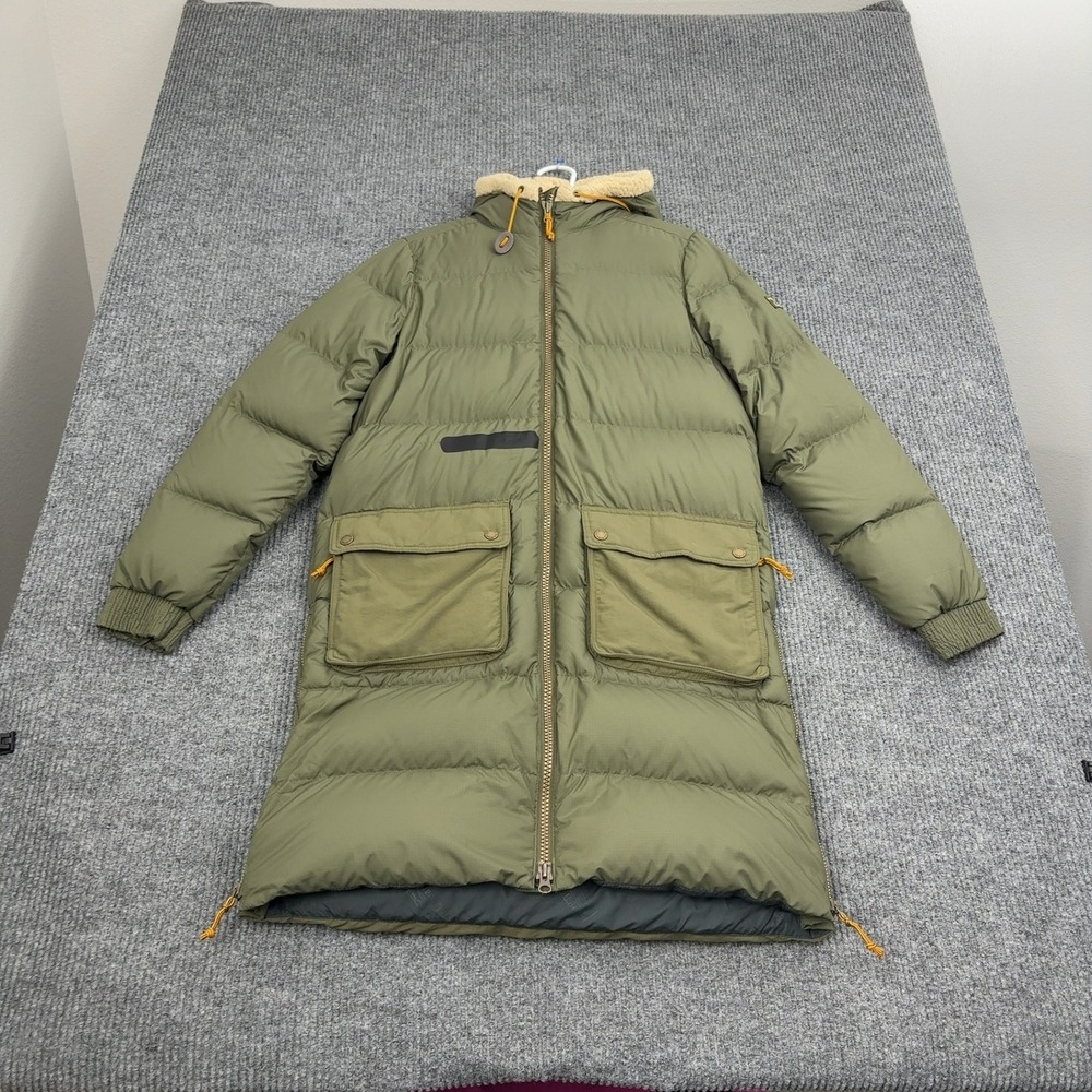 LL Bean Puffer Coat Womens XS Green Down Insulated Long Hooded Parka‎ Outdoor